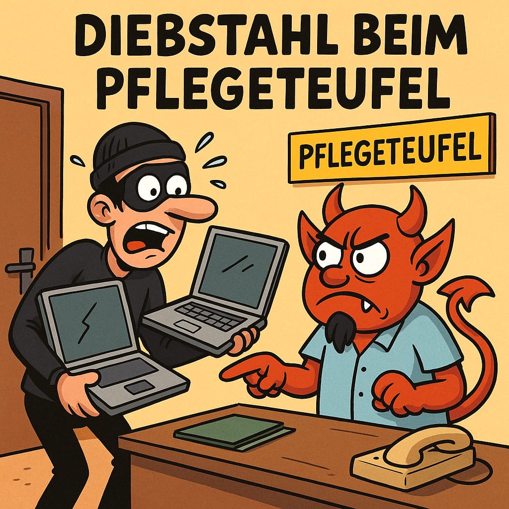 Diebstahl und Erpressungsversuch bei der Agentur Pflegeteufel