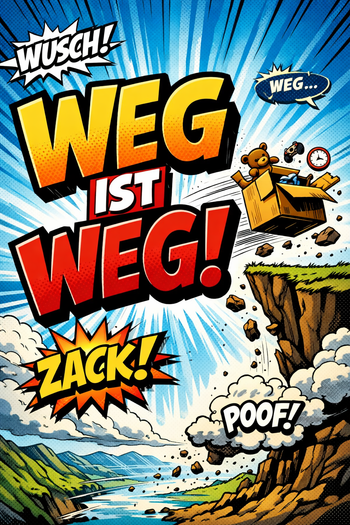 Weg ist er wieder!